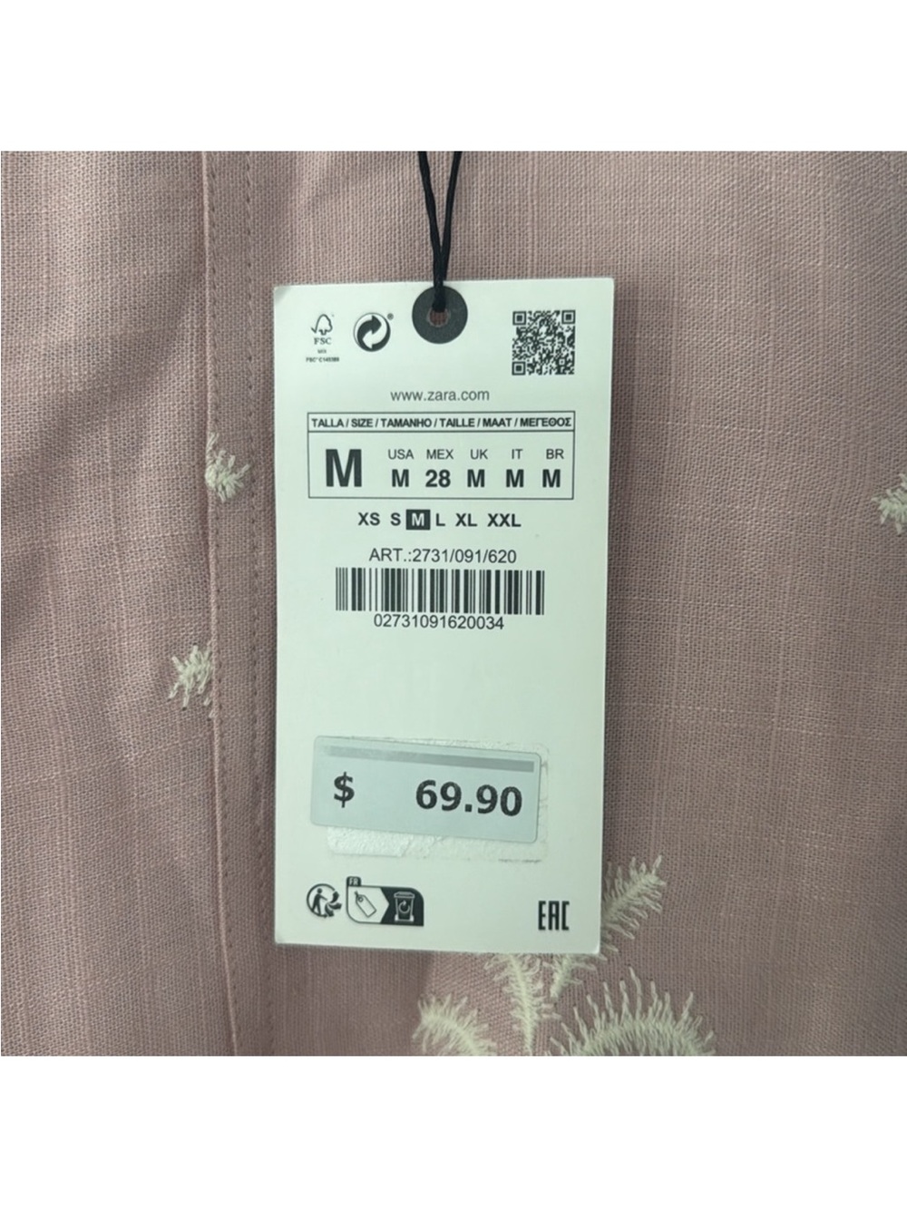 Zara Linen Embroidered 2 Piece Suit New with Tags Summer Vacation Travel Sz M - Picture 7 of 14